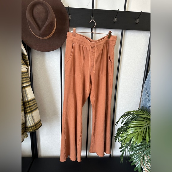 aerie Pants - Aerie orange cotton wide leg sweatpants comfy lounge pants pajamas